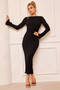 Alunan Knit Maxi Dress - Black | Sage and Paige AUS.