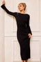 Alunan Knit Maxi Dress - Black | Sage and Paige AUS.