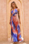 Meet Me In June Maxi Dress - Blue Multi | Sage and Paige AUS.