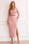 Sammy Knit Midi Skirt - Blush | Sage and Paige AUS.