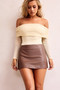 Bop Around Vegan Leather Mini Skirt - Chocolate | Sage and Paige AUS.