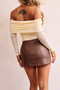 Bop Around Vegan Leather Mini Skirt - Chocolate | Sage and Paige AUS.
