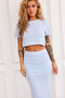 Waves Of Wonder Knit Crop Top - Pale Blue | Sage and Paige AUS.