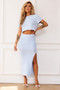 Waves Of Wonder Knit Midi Skirt - Pale Blue | Sage and Paige AUS.