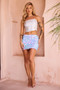 Main Character Mini Skirt - Aqua | Sage and Paige AUS.