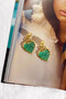Emerald Heart Earrings - Green | Sage and Paige AUS.