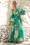 Coastlines Maxi Dress - Green Multi | Sage and Paige AUS.