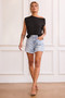 Soul Searching Denim Shorts - Washed Blue
