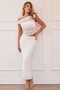 Tropical Beat Lace Midi Skirt - White