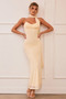 Lunaria Mesh Maxi Dress - Beige