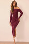 Lacy Knit Midi Dress - Plum