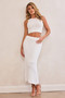 Riviera Rose Knit Crop Top - White