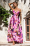 Paradise Bloom Woven Maxi Dress - Purple Multi