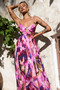 Paradise Bloom Woven Maxi Dress - Purple Multi