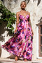Paradise Bloom Woven Maxi Dress - Purple Multi