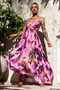 Paradise Bloom Woven Maxi Dress - Purple Multi