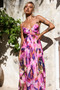 Paradise Bloom Woven Maxi Dress - Purple Multi