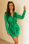 Evelyn Satin Dress - Green | Sage and Paige AUS.