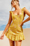 Marigold Lace Mini Dress - Mustard | Sage and Paige AUS.