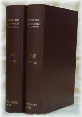 New South Wales Government Gazette 1849 - EBOOK