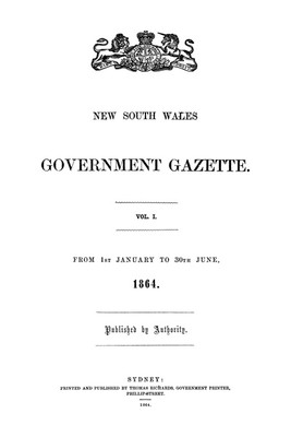 New South Wales Government Gazette 1864 - EBOOK