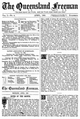 Queensland Freeman 1881-1888 (Baptist Periodical) - EBOOK