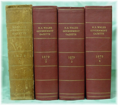 New South Wales Government Gazette 1879- USB