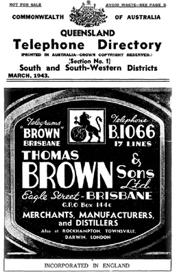 Queensland Telephone Directory 1943: South and South Western Districts - EBOOK