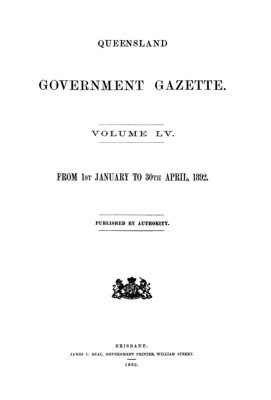Queensland Government Gazette 1892 - EBOOK
