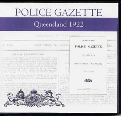 Queensland Police Gazette 1922 - EBOOK