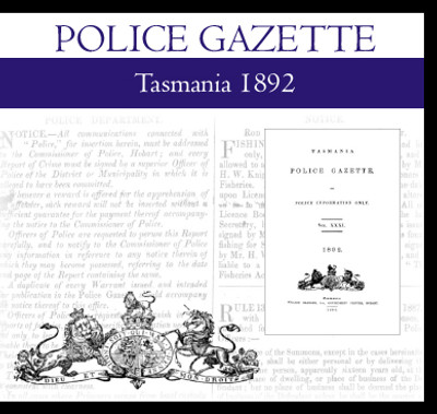 Tasmania Police Gazette 1892 - EBOOK