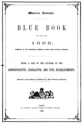 Western Australia Blue Book 1898 - EBOOK