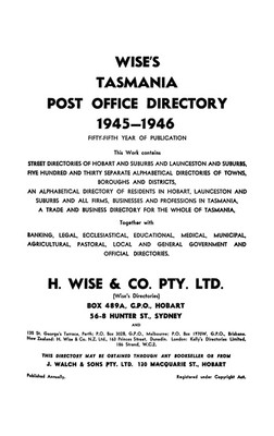 Tasmania Post Office Directory 1945 (Wise) - EBOOK