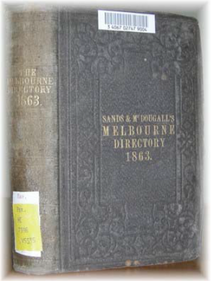 Melbourne Directory 1863 (Sands and McDougall) - EBOOK