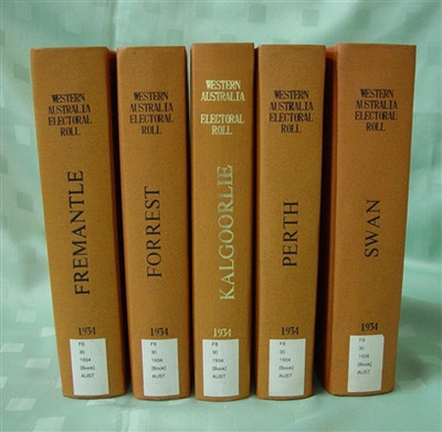 Western Australia Commonwealth Electoral Roll 1934 - EBOOK