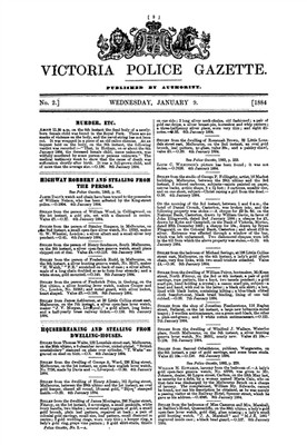 Victoria Police Gazette 1884 - EBOOK