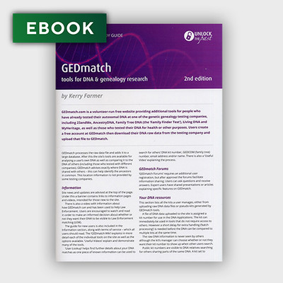 Handy Guide: GEDmatch, Tools for DNA and Genealogy Research - EBOOK
