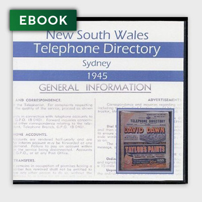 New South Wales Telephone Directory 1945: Sydney - EBOOK