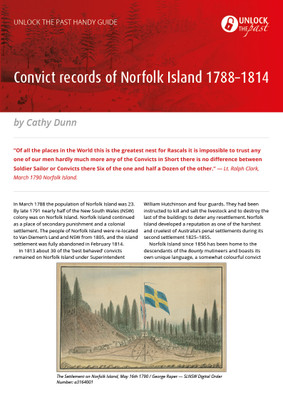Handy Guide: Convict Records of Norfolk Island 1788-1814
