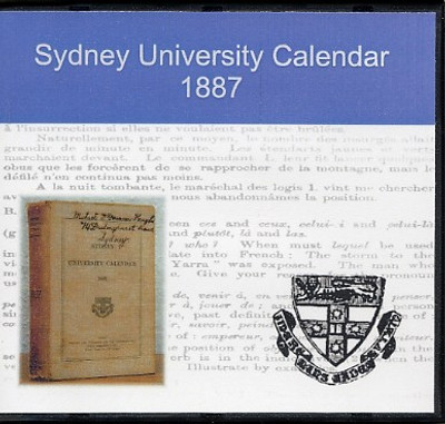 Sydney University Calendar 1887 - CD second