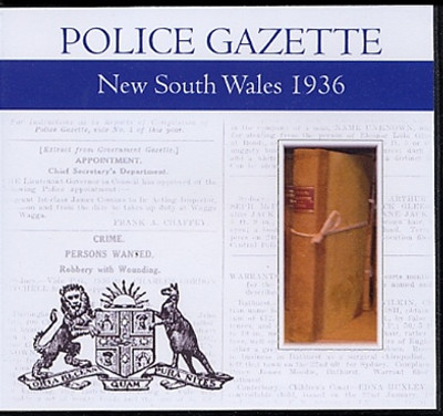 New South Wales Police Gazette 1936 - CD second - SOLD OUT