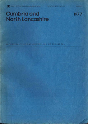 Lancashire Telephone Directory 1977: Cumbria, North Lancashire
