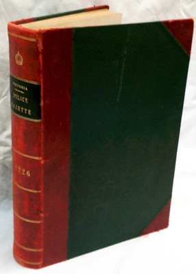 Victoria Police Gazette 1926 - original bound volume