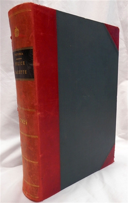 Victoria Police Gazette 1929 - original bound volume