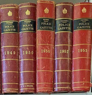 Victoria Police Gazette 1953 - original bound volume