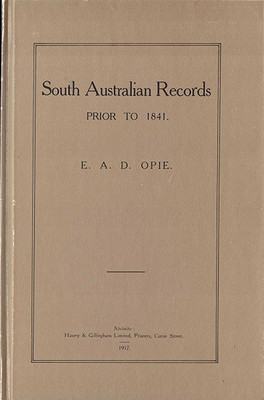 South Australian Records Prior to 1841