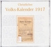 Christlicher Volks-Kalendar 1917 - EBOOK