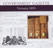 Victorian Government Gazette 1893 - USB