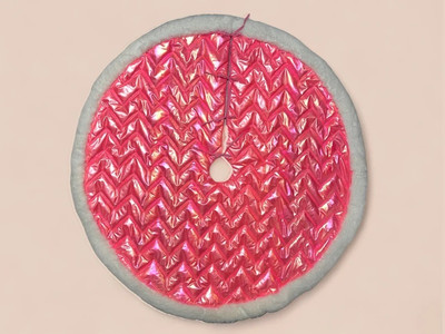 Pink Christmas Tree Skirt Quilted with Faux Fur Trim. Red Quilted Tree Skirt, Quilted Stockings, Personalized Tree Skirt, and Stockings