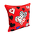 MOSCHINO SILK PRINTED SQUARE SCARF - OLIVE OYL RED APPLIQUE PILLOW SET OF TWO